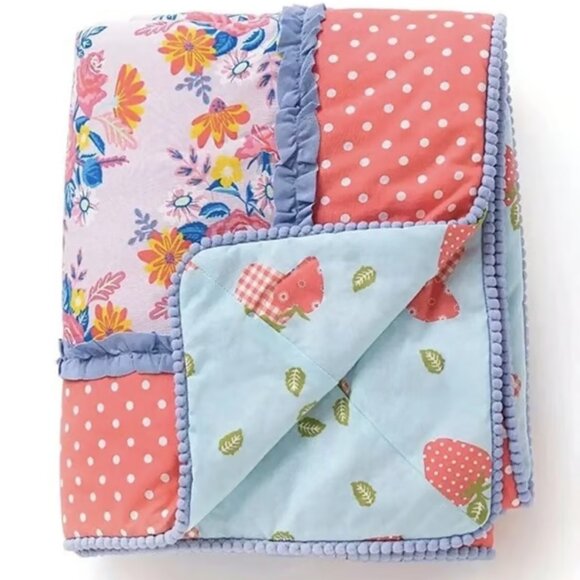 Matilda Jane "Going Together Strawberry Ruffle Blanket" Promo, Rare 60X60 - Picture 1 of 1
